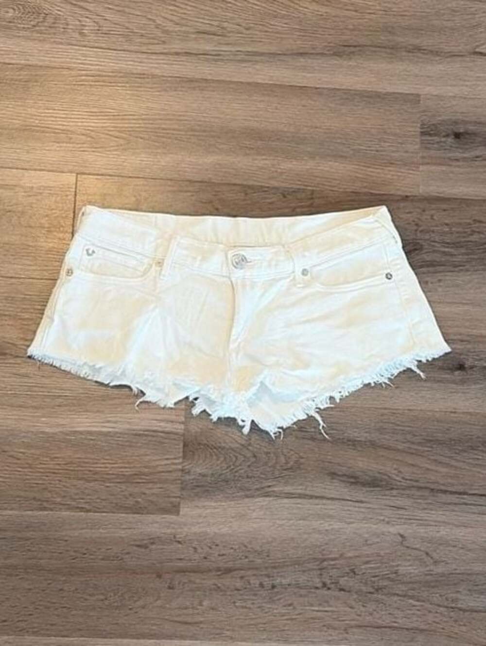 True Religion Joey Cut-Off White Denim Shorts Size 29